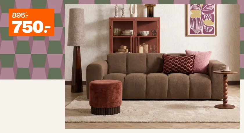 3-zits bank Carino van €895,- voor €750,-