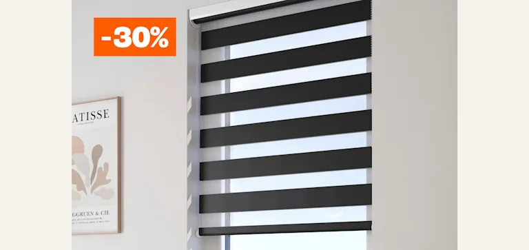 Alle kant-en-klaar duo-rolgordijnen 30% korting