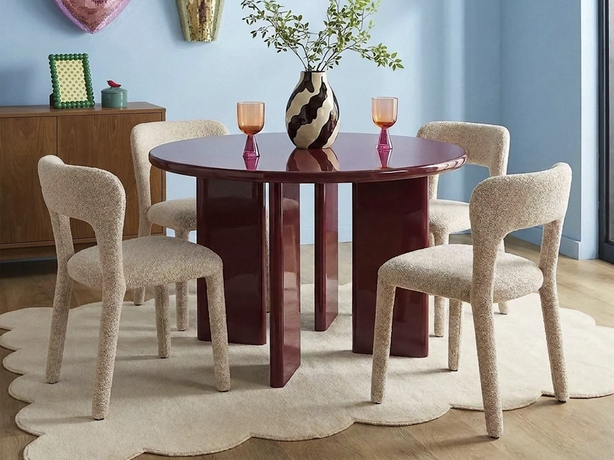 Ronde eettafel bordeaux
