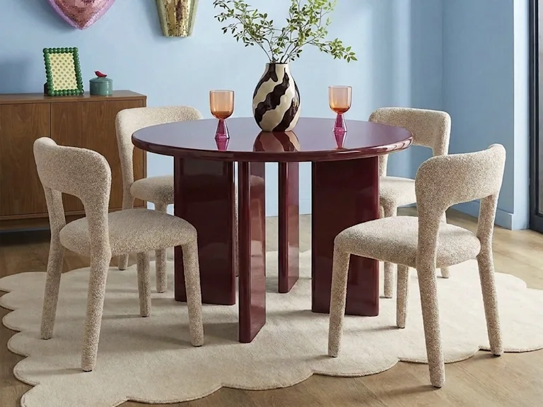 Ronde eettafel bordeaux