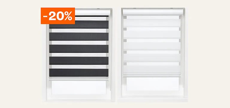 Alle duo rolgordijnen op maat gemaakt 20% korting