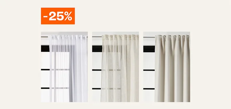 25% korting op kant-en-klaar gordijnen Anton, Valerie, Milan, Hestia en Ziva - Bekijk de diverse kant-en-klaar gordijnen
