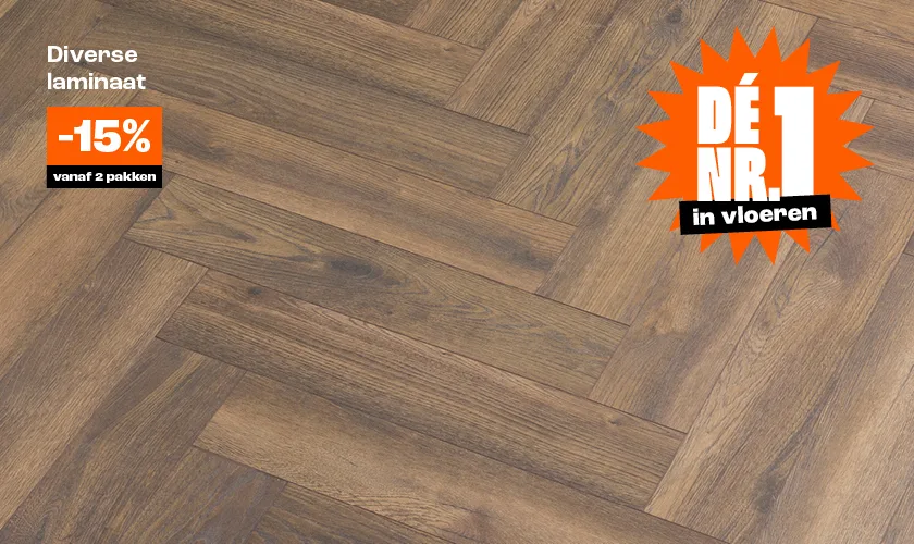 15% korting op diverse laminaat vanaf 2 pakken
