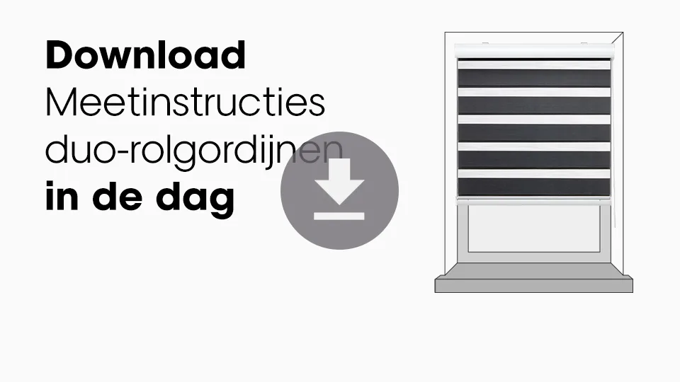 Meetinstructies duo-rolgordijnen in de dag