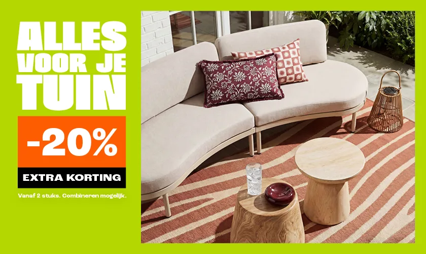 Op alles voor je tuin 20% extra korting!