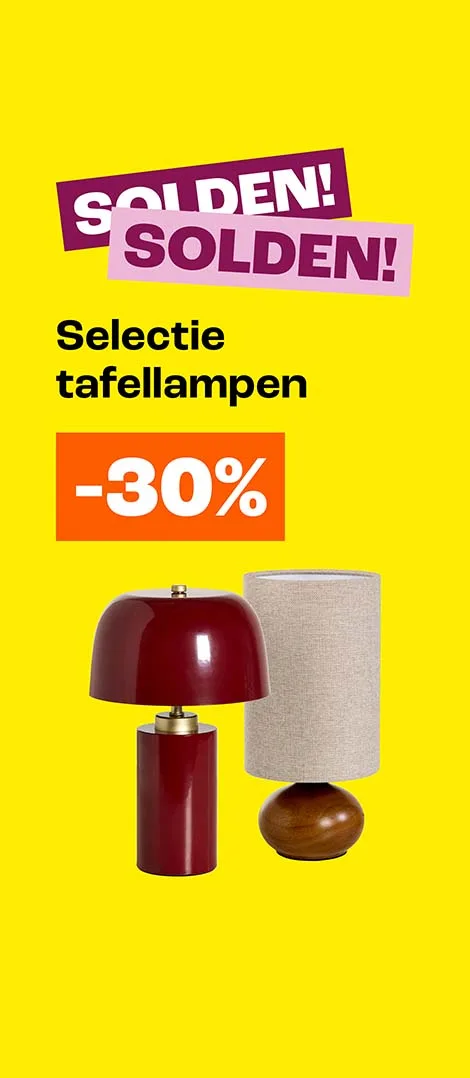 30% korting op een selectie tafellampen