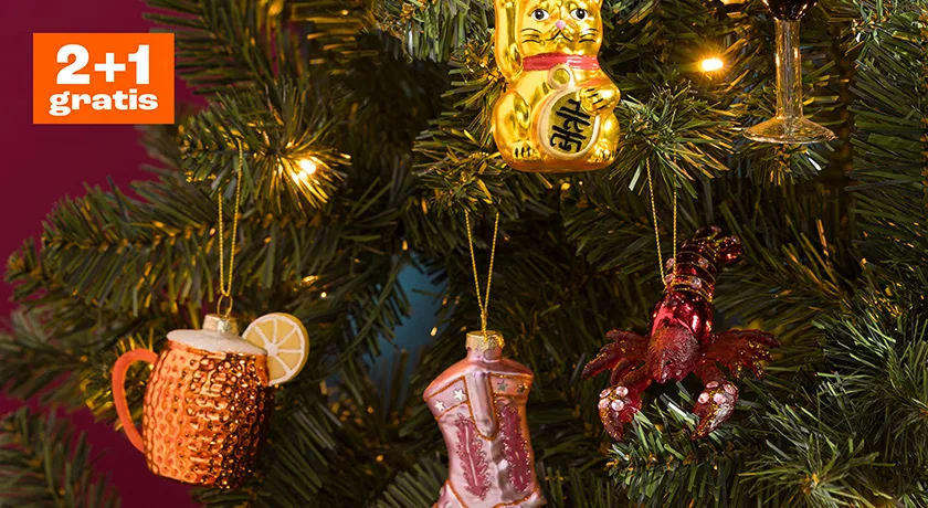 Alle glazen Kerst ornamenten 2+1 gratis