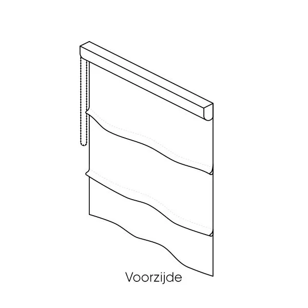 voorzijde Vouwgordijn zonder baleinen