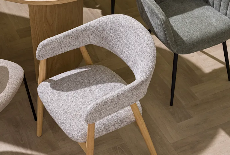 Grijze eetkamerstoelen