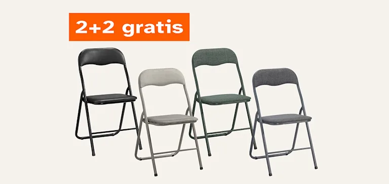 Alle klapstoelen 2+2 gratis