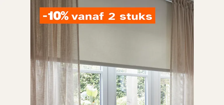 Alle rolgordijnen op maat 10% korting vanaf 2 stuks
