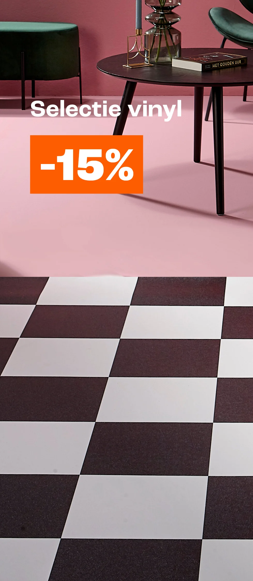 15% korting op een selectie vinyl vloeren