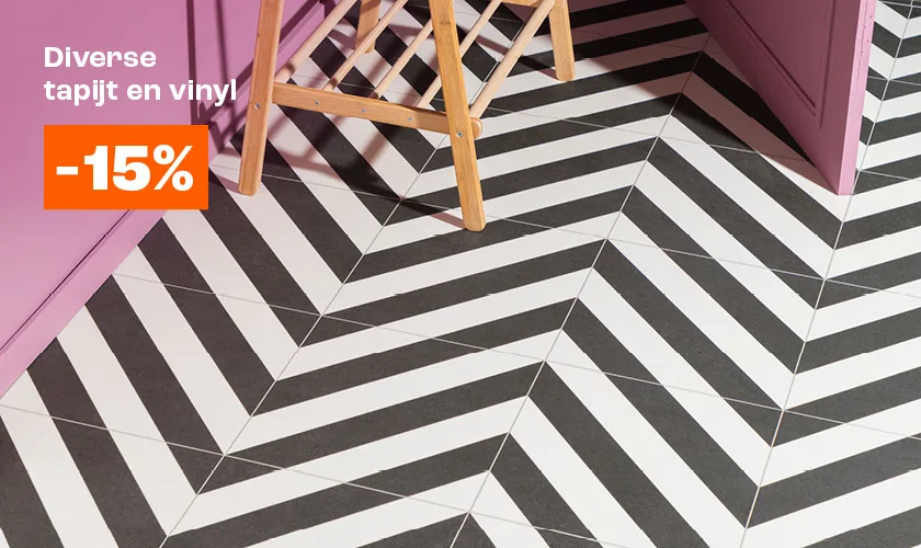 Diverse tapijt en vinyl 15% korting