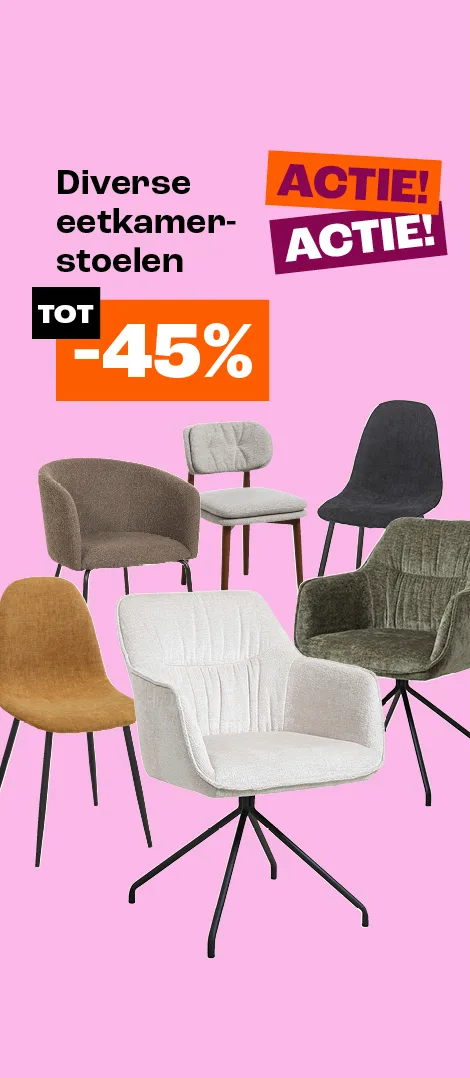 Diverse eetkamerstoelen tot 45% korting