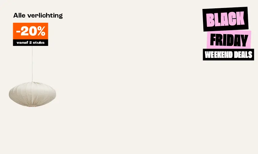 20%korting op alle verlichting