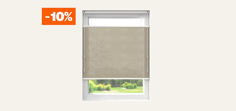 Alle plisségordijnen op maat 10% korting