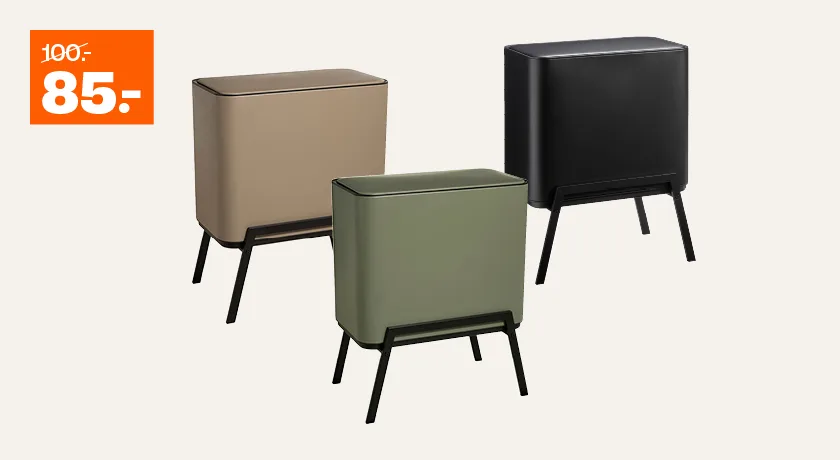 Afvalemmer op pootjes 28+12+5l van 100 voor 85