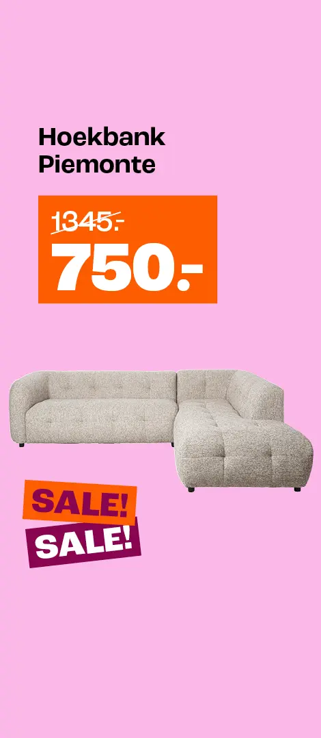 Korting op hoekbanken Piemonte en Rozzano