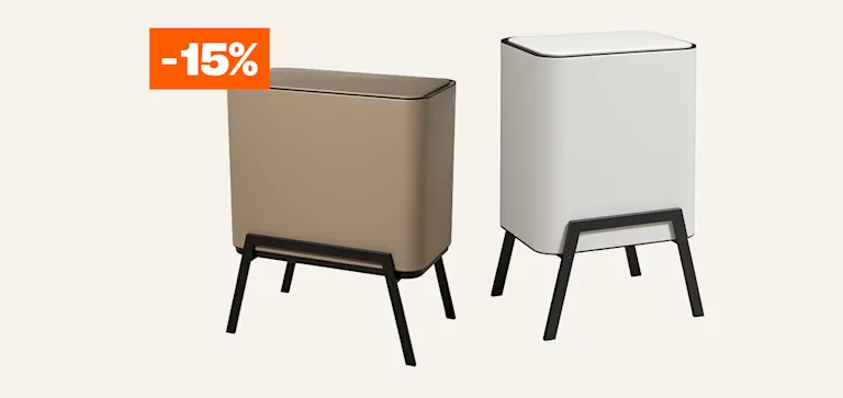 Cardlist - 15% korting op alle afvalemmers op pootjes - NL/BE
