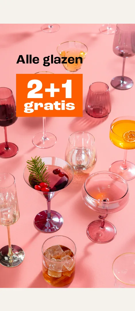 Product tile banner - 2+1 gratis op alle glazen - NL/BE