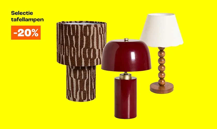 30% korting op een selectie tafellampen