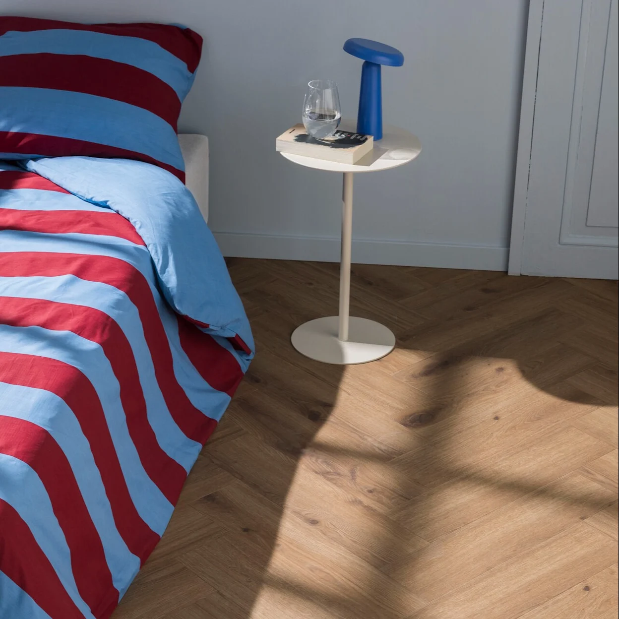 Eiken houten PVC vloer in retro setting