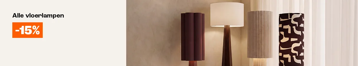 15% korting op alle vloerlampen