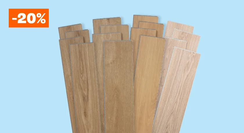 20% korting op diverse laminaat en PVC