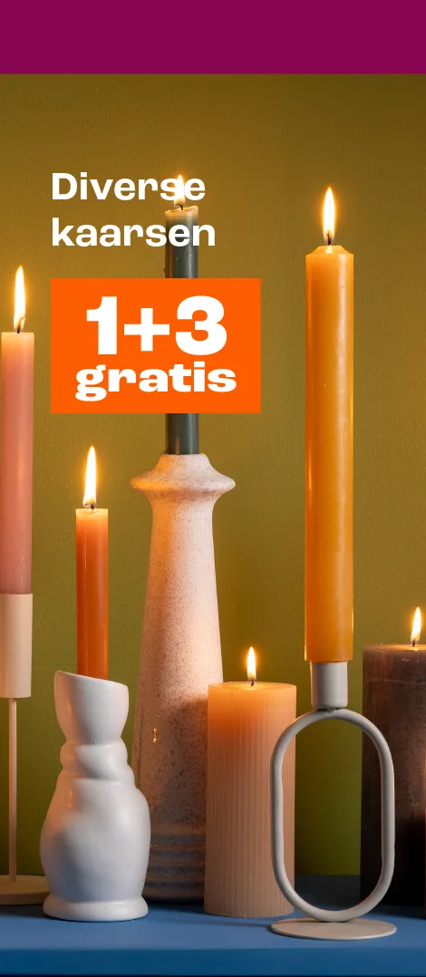 Product tile banner - Diverse kaarsen 3+1 gratis - NL/BE