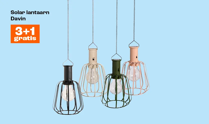 3+1 op solar lantaarn Davin