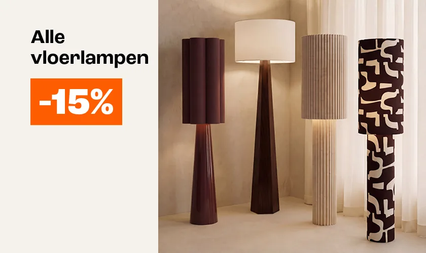 Alle vloerlampen 15% korting