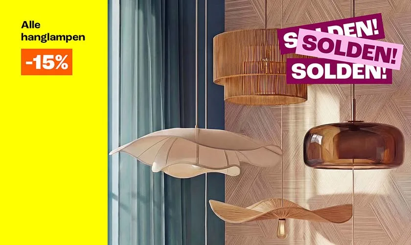 15% korting op alle hanglampen