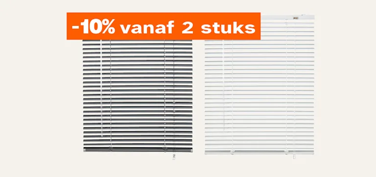 Alle kant-en-klaar jaloezieën 10% korting vanaf 2 stuks