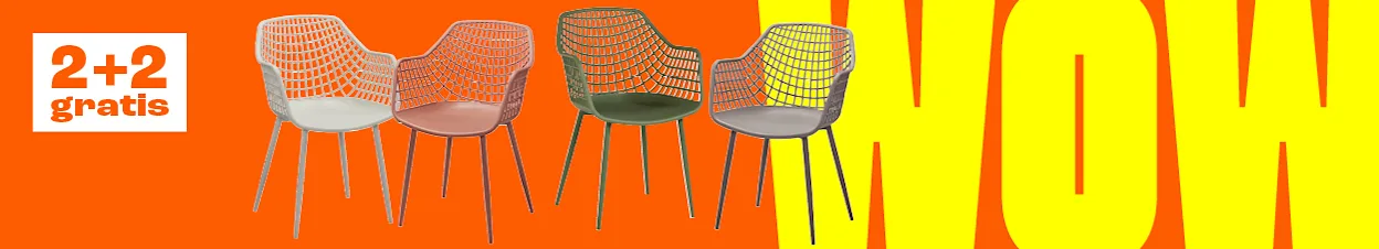 Alle webbing kuipstoelen 2+2 gratis