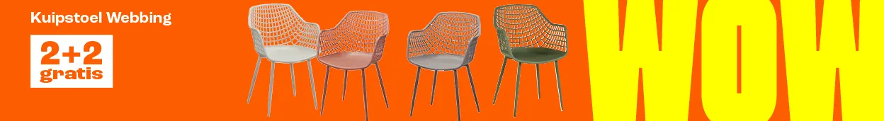 Alle webbing kuipstoelen 2+2 gratis