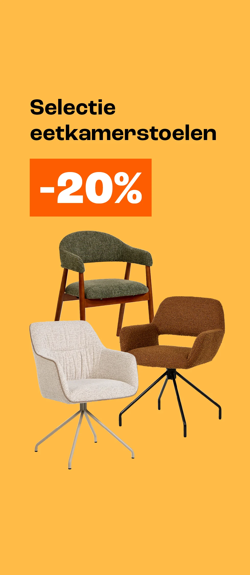 20% korting op diverse eetkamerstoelen vanaf 2 stuks (Domaso, Dongo, Teramo)