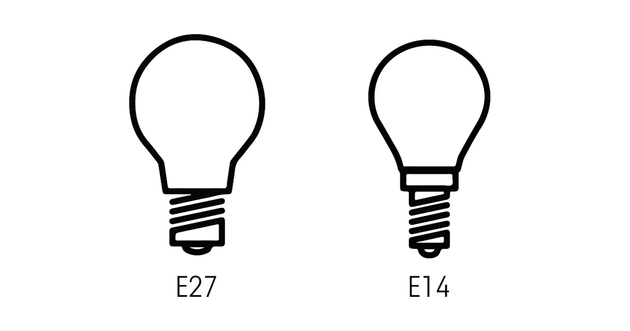 Twee type fittingen: E27 fitting en E14 fitting