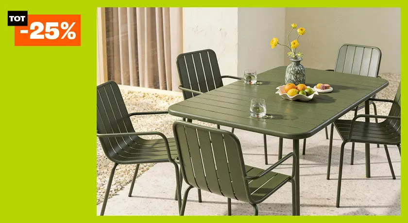 25% korting op selectie tuinmeubelen