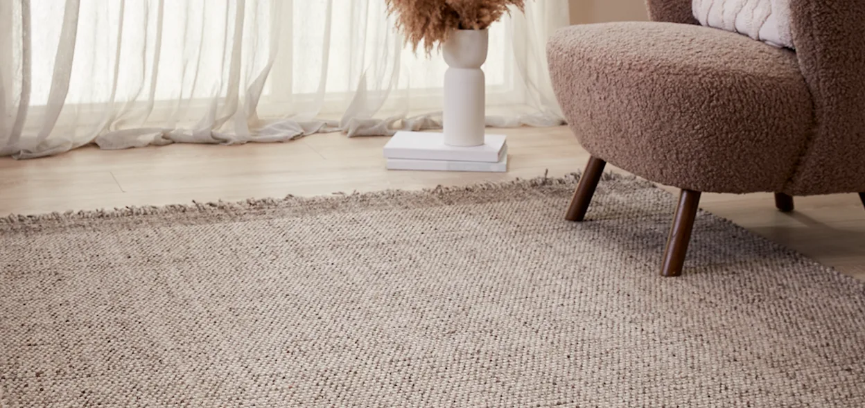 vloerkleed, fauteuil, taupe