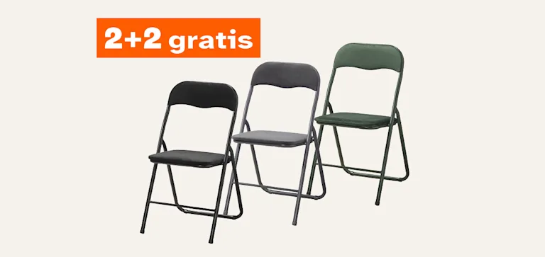 Alle klapstoelen 2+2 gratis