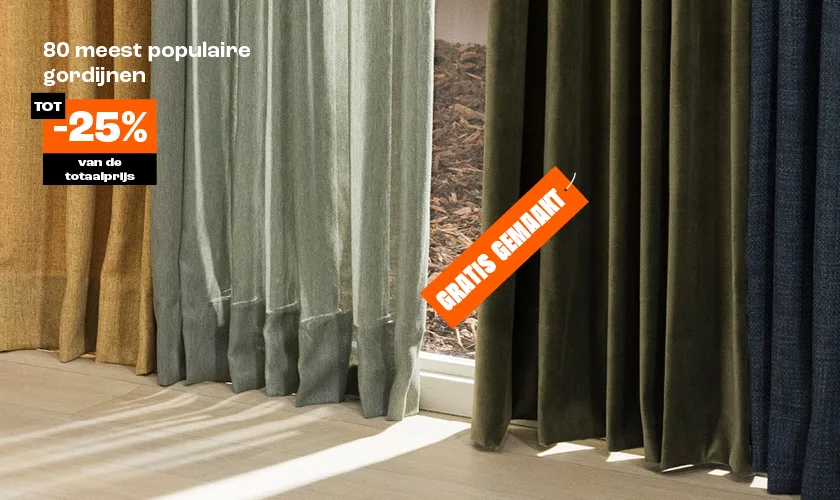 80 meest populaire gordijnen gratis gemaakt Tot 25% korting op de totaalprijs
