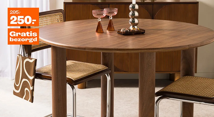 Eetafel Samone van 295 voor 250 + gratis bezorgd