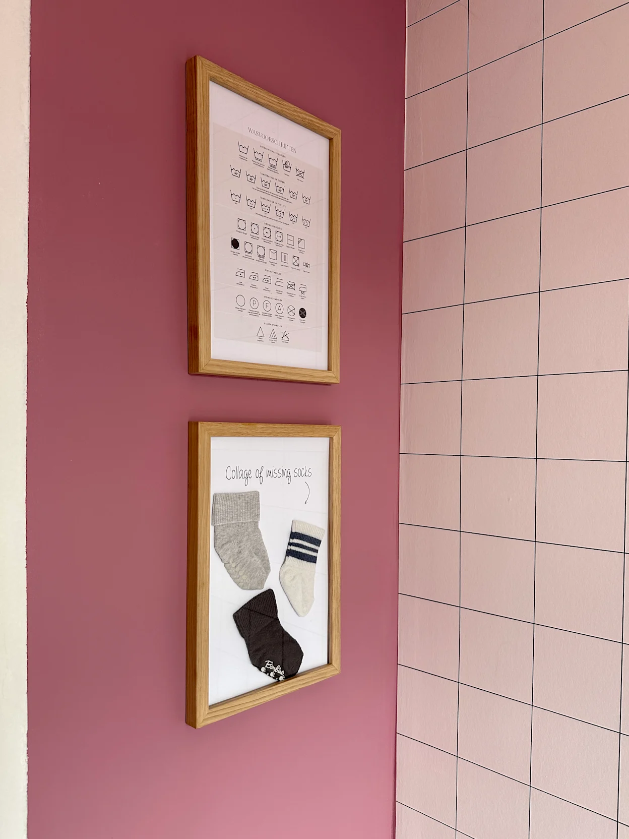 Het kleurrijke washok van blogger Leonie ter veldt na make-over met roze verfkleur Misty Mauve van Kwantum