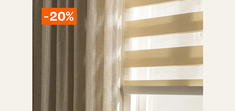 Alle kant-en-klaar duo rolgordijnen 20% korting