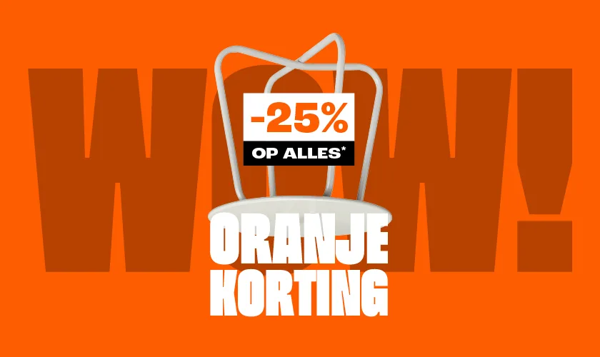 Oranjekorting: 25% korting op alles vanaf 2 stuks