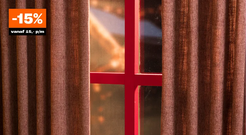 Alle gordijnstoffen vanaf 15,- p/m 15% korting