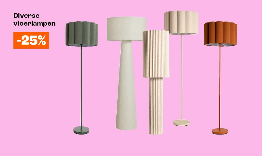 20% korting op diverse vloerlampen