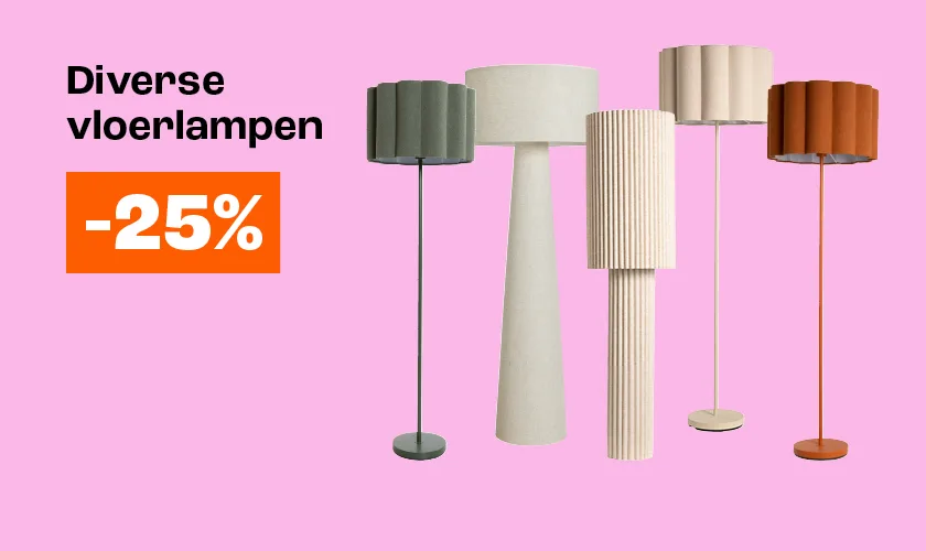 20% korting op diverse vloerlampen