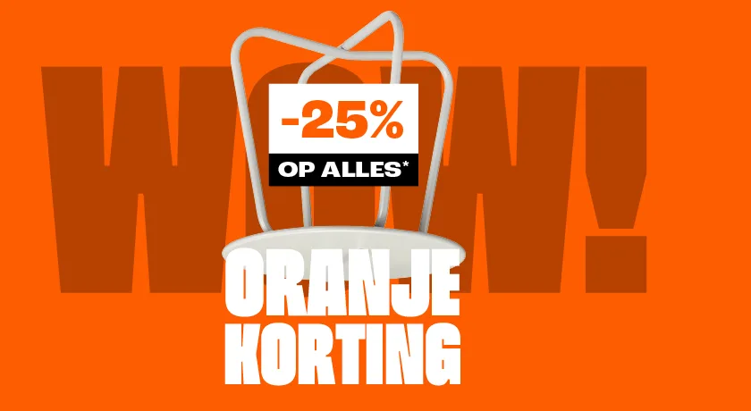 Oranjekorting: 25% korting op alles vanaf 2 stuks