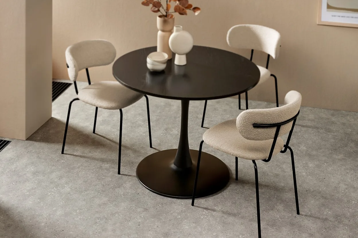 Boucle eetkamerstoelen